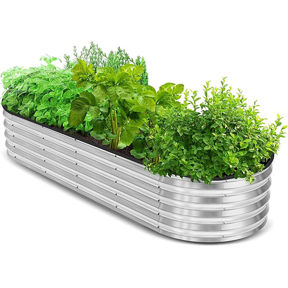 Galvanized Raised Garden Bed Kit 4x2x1ft – Heavy-Duty Outdoor Planter Box for Vegetables, Flowers & Fruits – Easy Assembly Metal Raised Bed – Silver (Pack of 1)