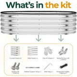 Galvanized Raised Garden Bed Kit 4x2x1ft – Heavy-Duty Outdoor Planter Box for Vegetables, Flowers & Fruits – Easy Assembly Metal Raised Bed – Silver (Pack of 1)