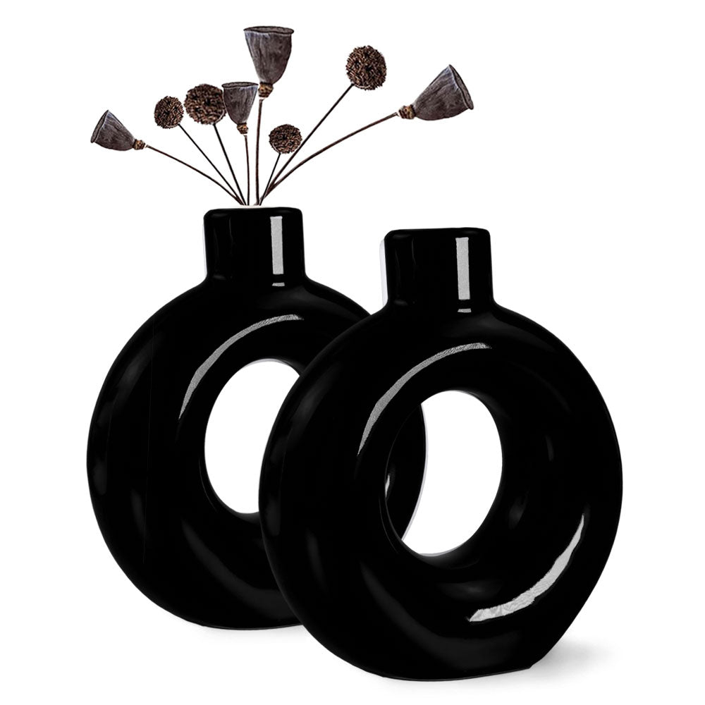 Fast Forward Round Donut Ceramic Vase