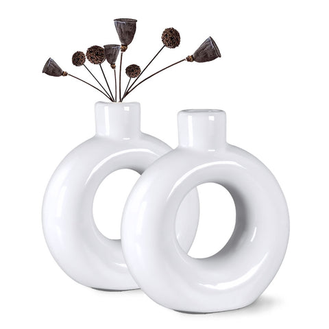 Fast Forward Round Donut Ceramic Vase 