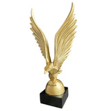 Golden Eagle on Globe Resin Figurine, Modern Art Statue for Home and Office Decor