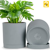 6-Inch Plastic Planter Pots – Cylindrical Stylish, Durable & Plant-Friendly with Drainage & Seamless Saucers