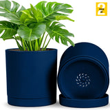 6-Inch Plastic Planter Pots – Cylindrical Stylish, Durable & Plant-Friendly with Drainage & Seamless Saucers