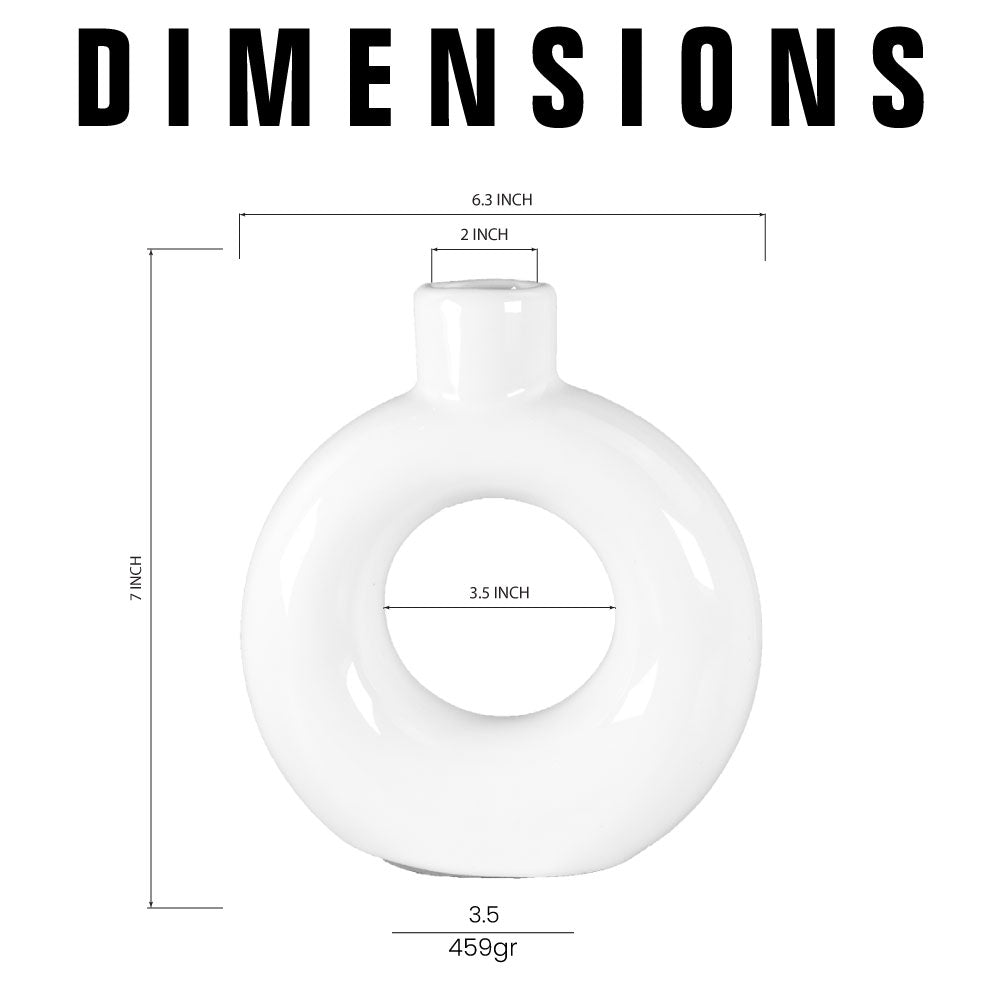 Fast Forward Round Donut Ceramic Vase
