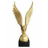Golden Eagle on Globe Resin Figurine, Modern Art Statue for Home and Office Decor