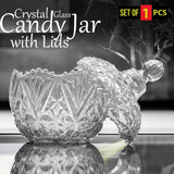 Elegant Crystal Glass Jar with Lid: Extraordinary Large Candy Jar for Decorative Luxe Display