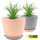 Revitalize Your Space with Fast Forward Extra Large Plant Pots: Two Vibrant Colors, Drainage, Ideal for Indoor Planters - Explore Multi-Packs for Plastic Planters, Cactus, and Succulents Decor Fast Forward