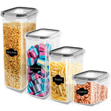 Airtight Food Storage Containers – BPA-Free Plastic Containers with Lids for Kitchen & Pantry Organization, Ideal for Dry Food, Cereal, Pasta, Flour & Sugar