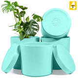 6-Inch Plastic Planter Pots – Cylindrical Stylish, Durable & Plant-Friendly with Drainage & Seamless Saucers