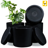 6-Inch Plastic Planter Pots – Cylindrical Stylish, Durable & Plant-Friendly with Drainage & Seamless Saucers