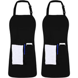 Apron with 2 Pockets Adjustable Bib & Neck Strap with Extra Long Ties Pack of 2 Fast Forward