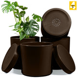 6-Inch Plastic Planter Pots – Cylindrical Stylish, Durable & Plant-Friendly with Drainage & Seamless Saucers