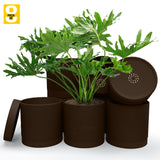 6-Inch Plastic Planter Pots – Cylindrical Stylish, Durable & Plant-Friendly with Drainage & Seamless Saucers