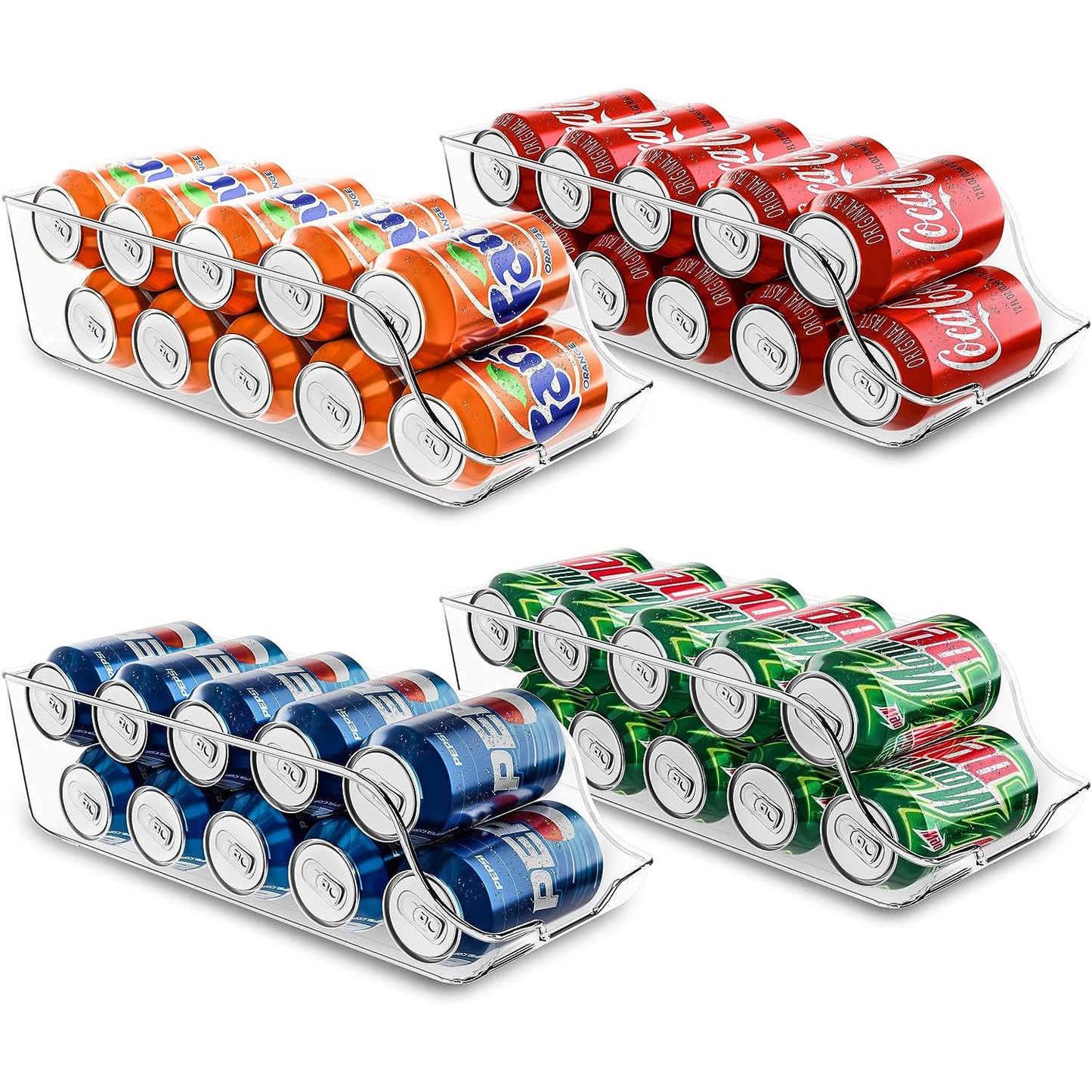 Soda Can Dispenser For Refrigerator: Clear Can Organizer Fast Forward