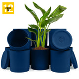 6-Inch Plastic Planter Pots – Cylindrical Stylish, Durable & Plant-Friendly with Drainage & Seamless Saucers