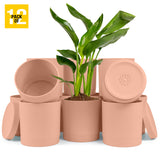 6-Inch Plastic Planter Pots – Cylindrical Stylish, Durable & Plant-Friendly with Drainage & Seamless Saucers