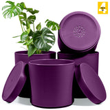 6-Inch Plastic Planter Pots – Cylindrical Stylish, Durable & Plant-Friendly with Drainage & Seamless Saucers