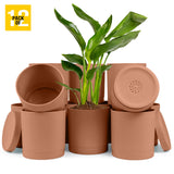 6-Inch Plastic Planter Pots – Cylindrical Stylish, Durable & Plant-Friendly with Drainage & Seamless Saucers