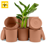 6-Inch Plastic Planter Pots – Cylindrical Stylish, Durable & Plant-Friendly with Drainage & Seamless Saucers