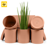 6-Inch Plastic Planter Pots – Cylindrical Stylish, Durable & Plant-Friendly with Drainage & Seamless Saucers