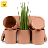 6-Inch Plastic Planter Pots – Cylindrical Stylish, Durable & Plant-Friendly with Drainage & Seamless Saucers