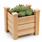 Fast Forward Square Wooden Planter Box with Drainage Holes | Natural Wood Indoor & Outdoor Decor