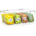 Tea Bag Organizer Stackable with Clear Top Lid, Kitchen Cabinet Pantry Storage Box for Tea Bags & Coffee Pods
