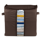 large foldable cloth storage bag with handles PVC window for clothes blankets linen - variant color view