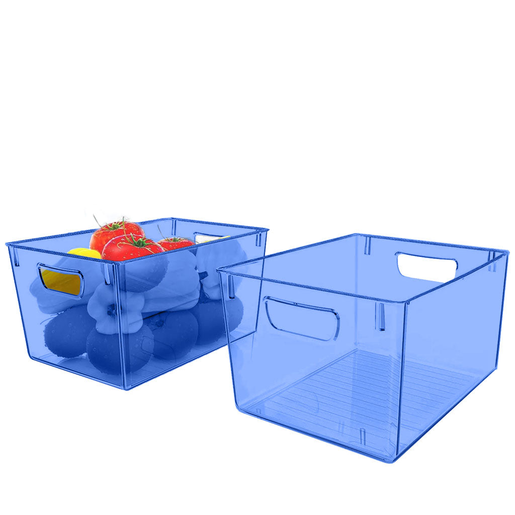 Fast Forward Organizer Bins Clear Pack of 2 - Streamline Your Pantry and Fridge Organization