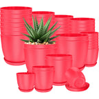 40-pack plastic plant pots with drainage for succulents cactus and flowers - Terracotta