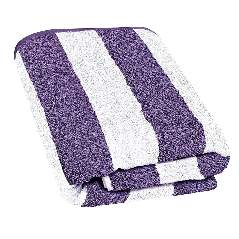 Cabana Stripe Beach Towel, 30 by 60 Inches, Oversized 100% Ring Spun Cotton Pool Towels, Highly Absorbent Quick Dry Bath Towels for Beach