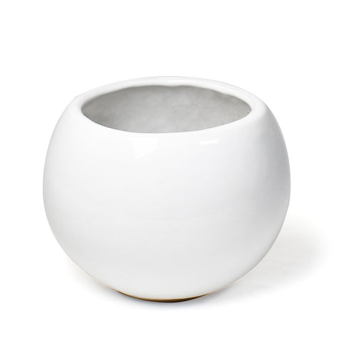 Elegant Round Shaped Ceramic Vase - Modern Home Decor Accent, 1 Piece (With Plant)