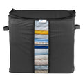 large foldable cloth storage bag with handles PVC window for clothes blankets linen - main product view