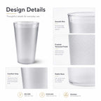 500ml Frosted Reusable Plastic Tumbler Cups – Pack of 6 & 12