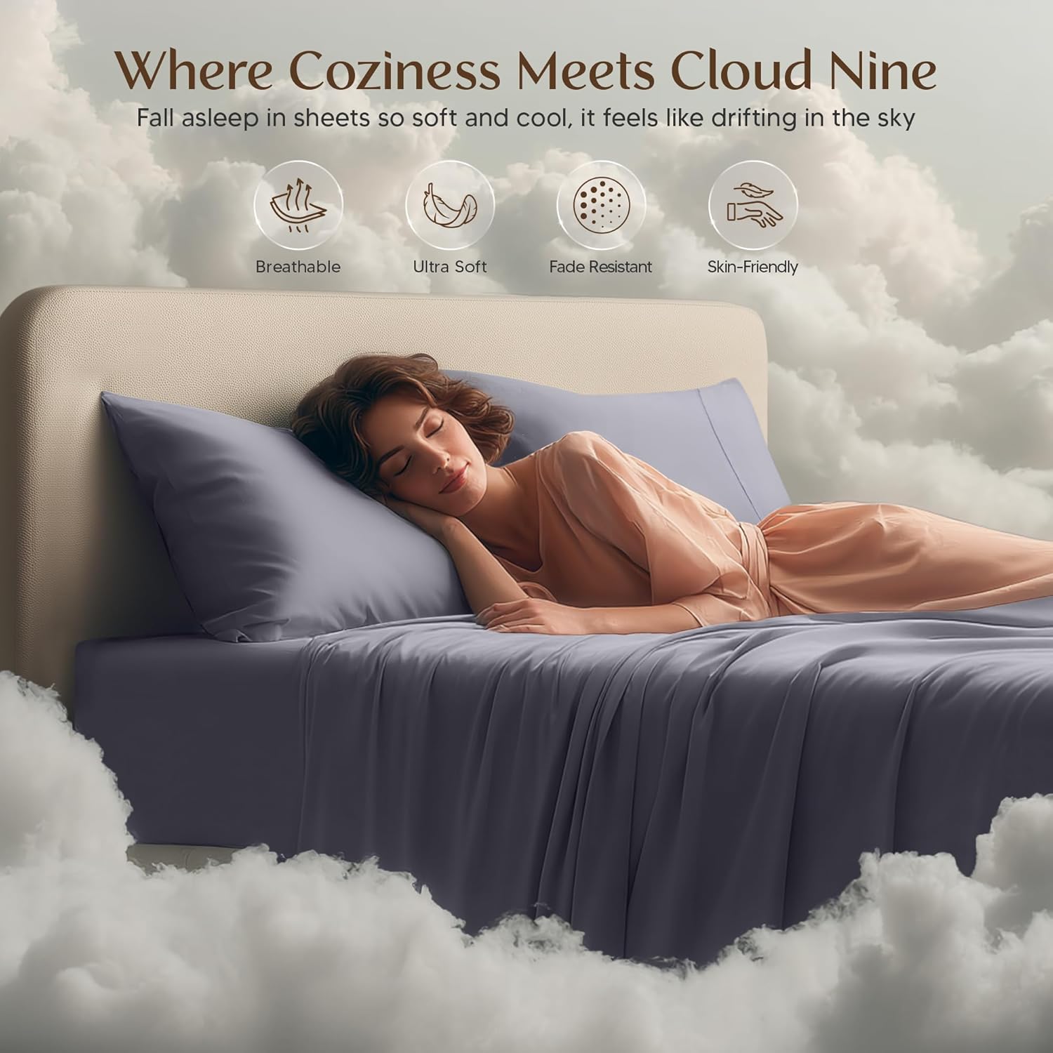 3 Piece Bed Sheets, Soft and Breathable Microfiber, Includes 1 Flat Sheet and 2 Pillowcases Fast Forward