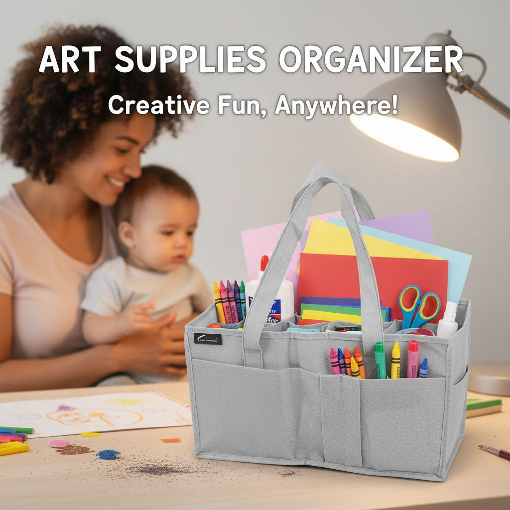 Diaper Caddy Organizer: Foldable Storage Bag with Multi Pockets and Flexible Compartments