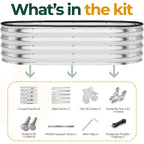 Galvanized Raised Garden Bed Kit 4x2x1ft – Heavy-Duty Outdoor Planter Box for Vegetables, Flowers & Fruits – Easy Assembly Metal Raised Bed – Silver (Pack of 1)