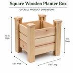 Fast Forward Square Wooden Planter Box with Drainage Holes | Natural Wood Indoor & Outdoor Decor