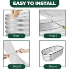 Galvanized Raised Garden Bed Kit 4x2x1ft – Heavy-Duty Outdoor Planter Box for Vegetables, Flowers & Fruits – Easy Assembly Metal Raised Bed – Silver (Pack of 1)