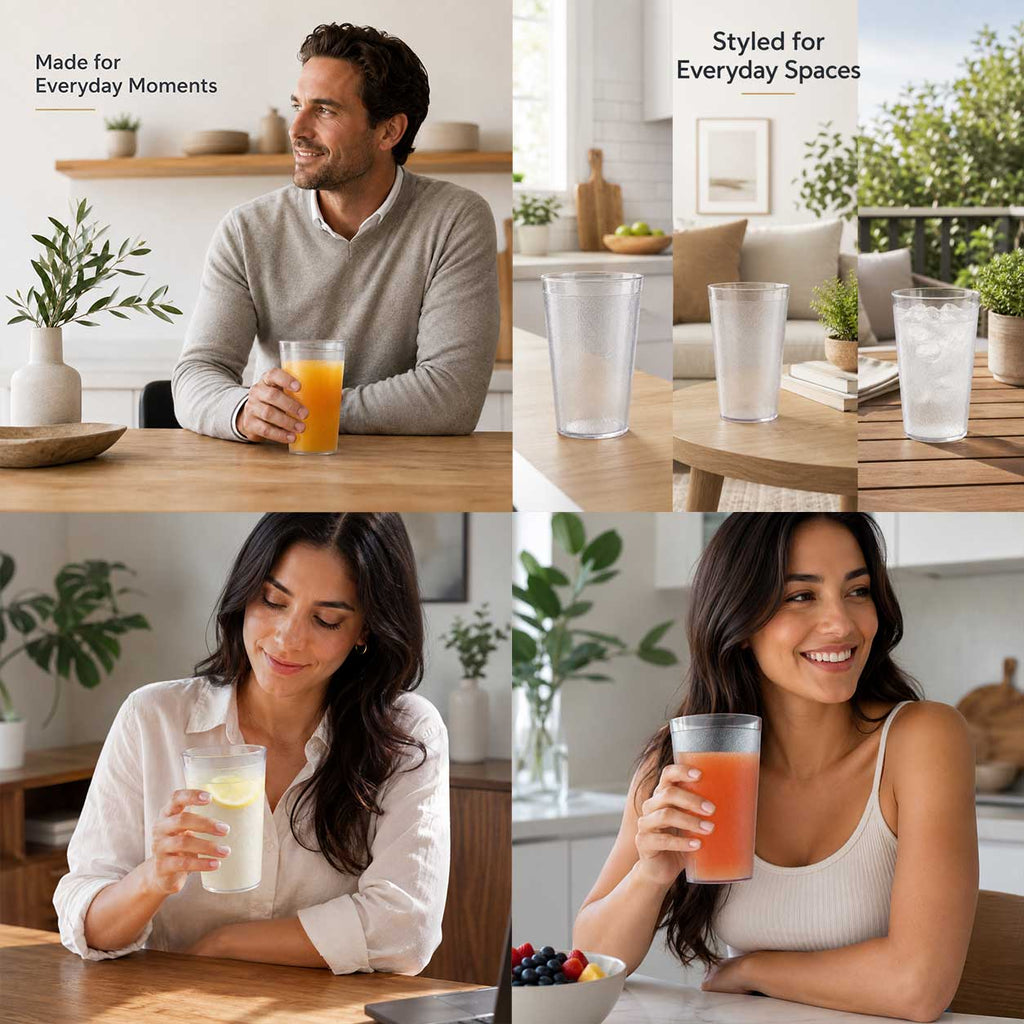 500ml Frosted Reusable Plastic Tumbler Cups – Pack of 6 & 12