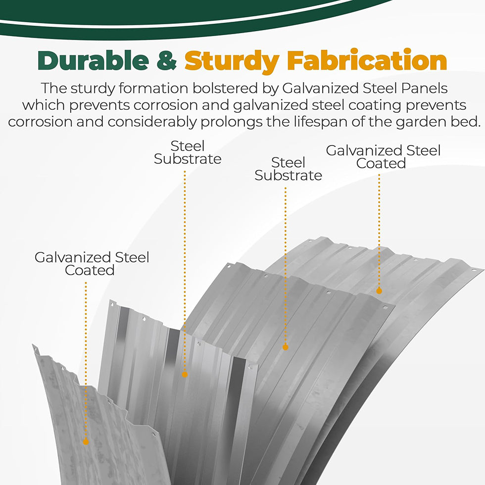 Galvanized Raised Garden Bed Kit 4x2x1ft – Heavy-Duty Outdoor Planter Box for Vegetables, Flowers & Fruits – Easy Assembly Metal Raised Bed – Silver (Pack of 1)