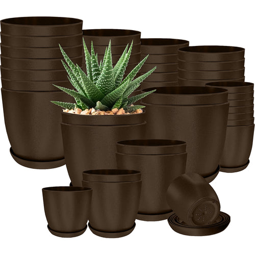 40-pack plastic plant pots with drainage for succulents cactus and flowers - White