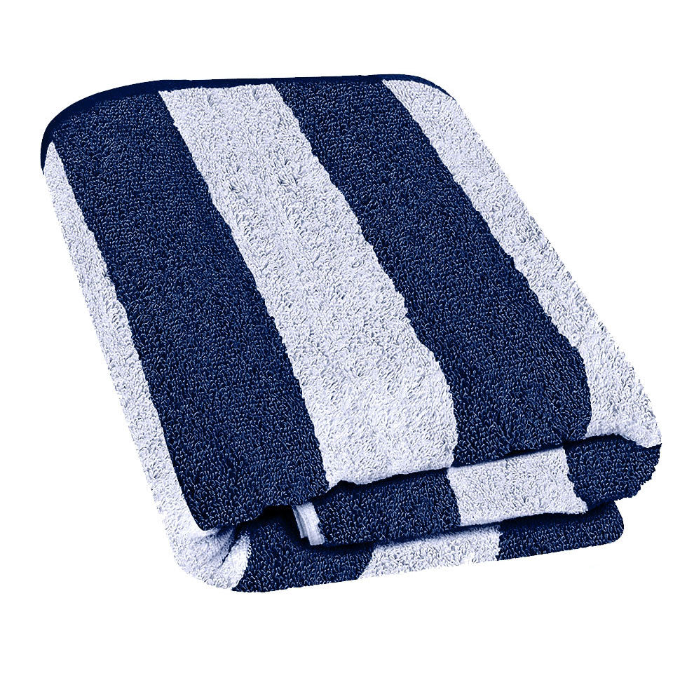 Cabana Stripe Beach Towel, 30 by 60 Inches, Oversized 100% Ring Spun Cotton Pool Towels, Highly Absorbent Quick Dry Bath Towels for Beach