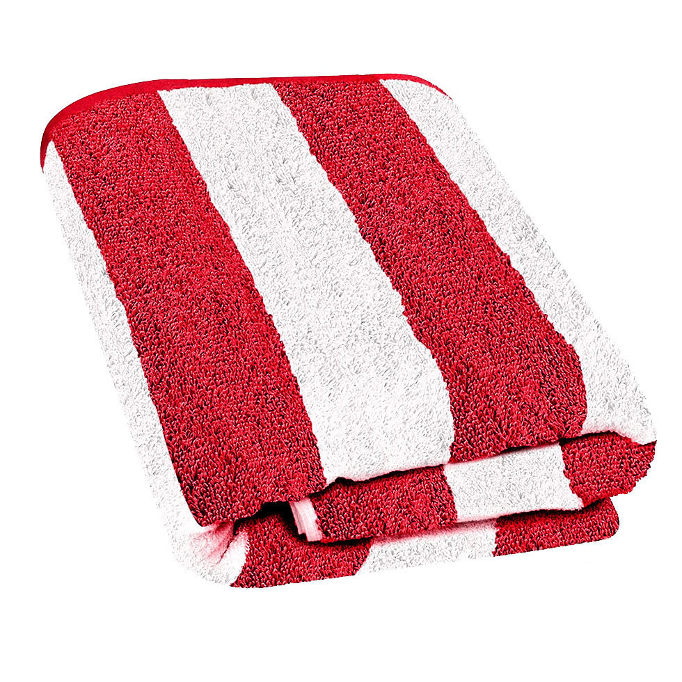 Cabana Stripe Beach Towel, 30 by 60 Inches, Oversized 100% Ring Spun Cotton Pool Towels, Highly Absorbent Quick Dry Bath Towels for Beach