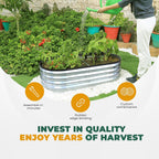 Galvanized Raised Garden Bed Kit 4x2x1ft – Heavy-Duty Outdoor Planter Box for Vegetables, Flowers & Fruits – Easy Assembly Metal Raised Bed – Silver (Pack of 1)