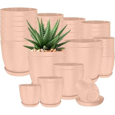 40-Pack Versatile White Plastic Plant Pots with Drainage – Perfect for Indoor Plants, Cacti, Succulents & More!