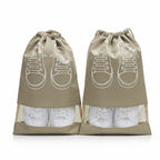 Shoe Bags for Travel Dust-proof Clear Window Non-Woven with Rope packing luggage suitcase Pouch Storage Organizer for Men and Women