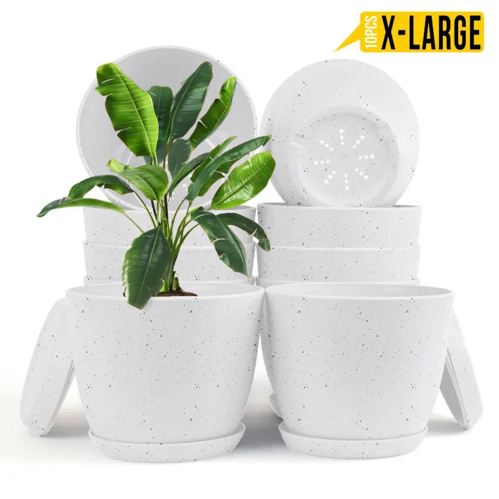 Extra Large Plant Pots for Indoor/Outdoor Use with Drainage. Available in Multi-Packs and Six Vibrant Colors