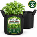 Heavy Duty Nonwoven Fabric Grow Bags with Handles – Pack of 2