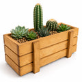 Rustic Wooden Planter & Storage Box | Decorative Wooden Box for Plants, Flowers & Kitchen Organizer